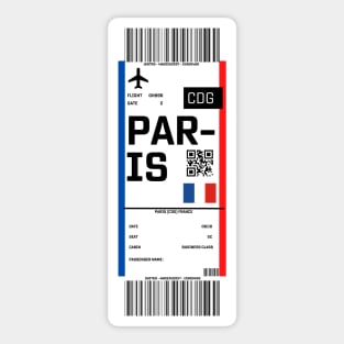 Boarding pass for Paris Sticker